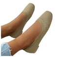 thumbnail image 1 of Dress Shoes for Women Square Toe Ballet Flats Mesh Knit Comfortable Dressy Low Heels Slip on Work Loafers, 1 of 6