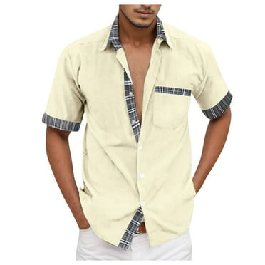 Dress Short Sleeve Shirts for Men Men Short Sleeve Button Up Black Short Sleeve Button Up Men Summer Work Shirts for Men Todays Daily Deals Clearance