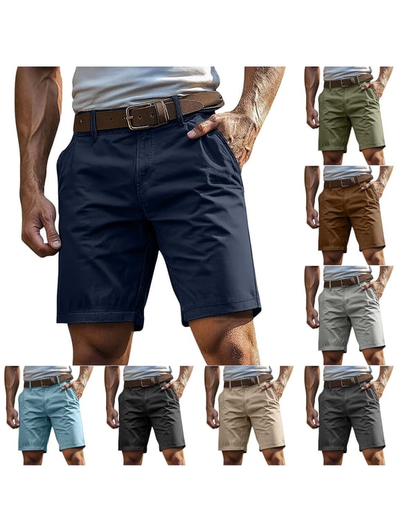 Dress Shorts for Men Casual Business Work Shorts with Pockets, L