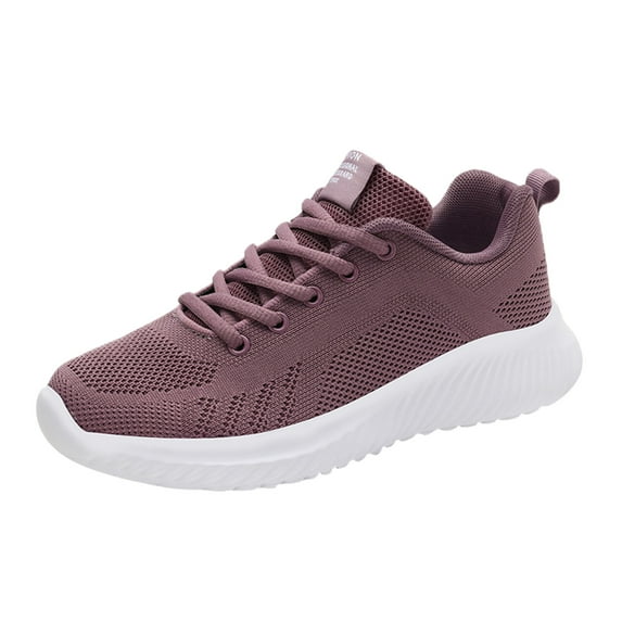 Dress Sneakers for Women Ladies Breathable Sneakers Breathable Non Slip Soft Sole Mesh Sneakers Tennis Walking Fashion Shoes Female Womens Sneakers Shoes(Purple,7.5)