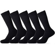 EMPRELLA Dress Socks for Men- 5 Pack Mens Argyle Black or Solid Premium Cotton- Mid Calf