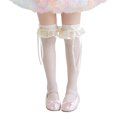 thumbnail image 1 of Dress Socks for Spring Antimosquito Knee High Socks for Kids Breathable Lace Trim Ribbon Bows Socks for Girl, 1 of 21