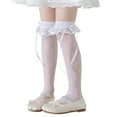 thumbnail image 1 of Dress Socks for Spring Antimosquito Knee High Socks for Kids Breathable Lace Trim Ribbon Bows Socks for Girl, 1 of 21