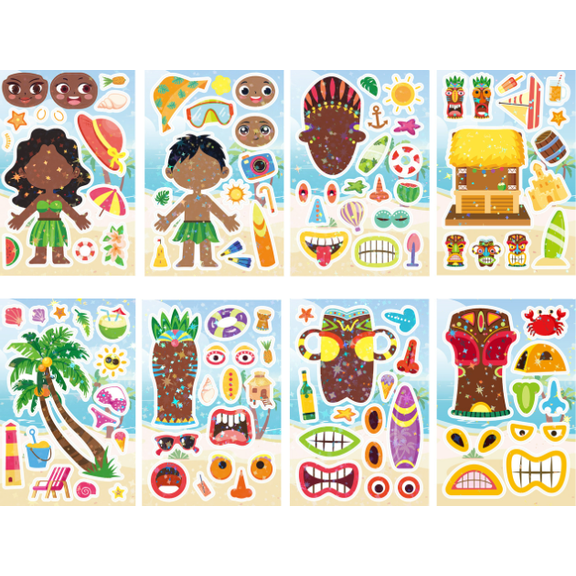 Dress Up Sticker Books for Girls Ages 3+, Reusable Puffy 3D Sticker Books for Toddlers, Include Princess Mermaid Fairy and Fashion Girl,Activity Books for Toddlers 3-5,16pcs