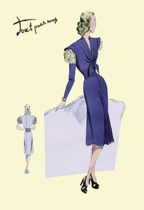 Dress Suit with Pleats 1947 Canvas Art - Unknown (24 x 36)