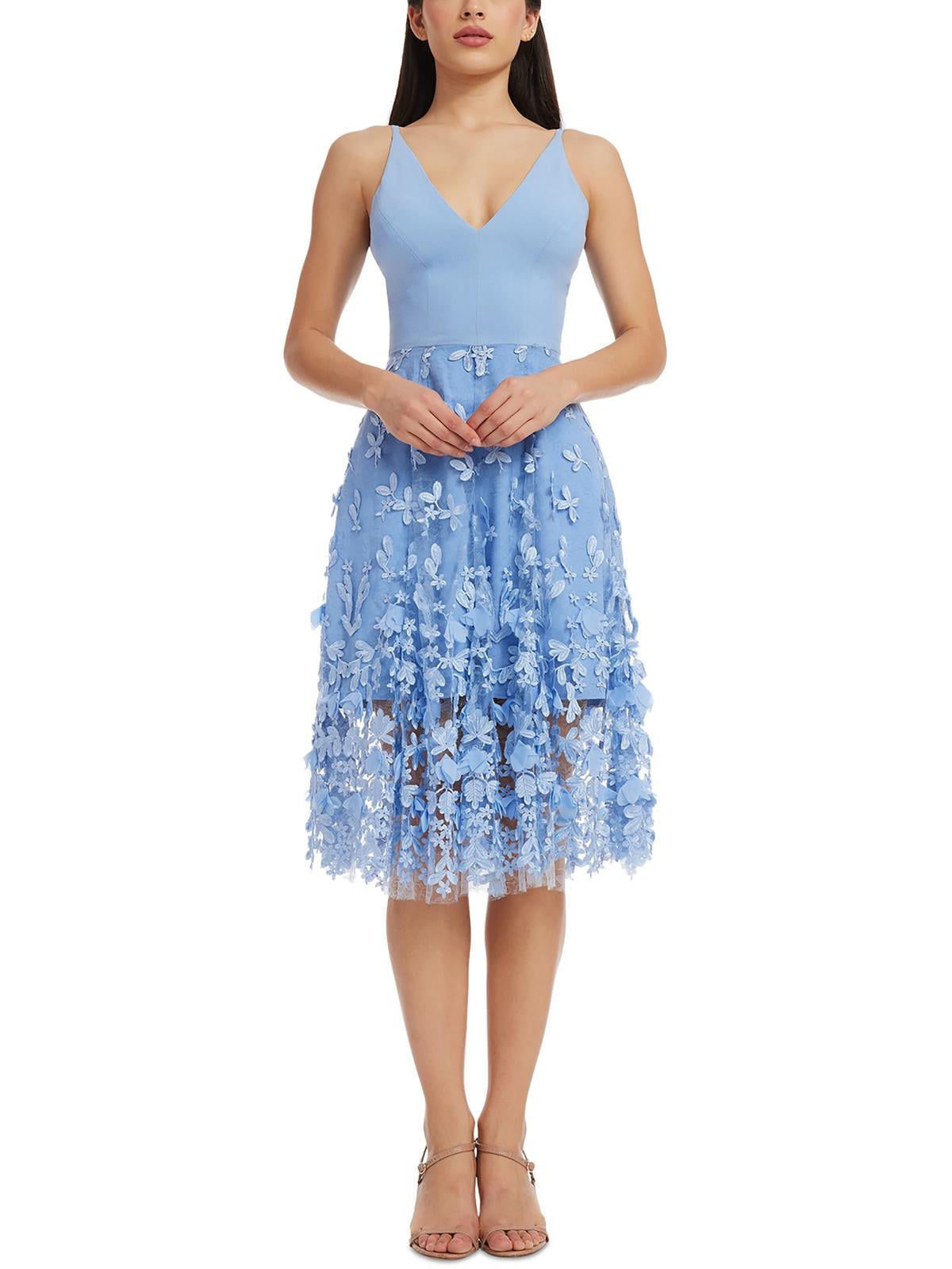 Dress the Population Womens Sleeveless Deep-V Applique Cocktail and Party Dress, Polyester - Walmart.com Dress the Population Womens Sleeveless Deep-V Applique Cocktail and Party Dress, Polyester - Walmart.com