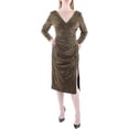 thumbnail image 1 of Dress The Population Womens Lois Metallic Side Split Bodycon Dress, 1 of 2