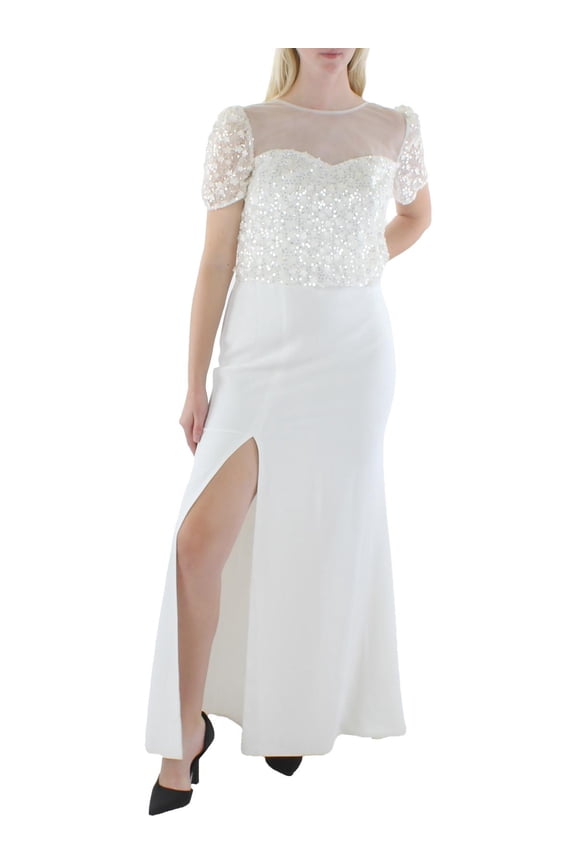 Womens Sequined Maxi Evening Dress