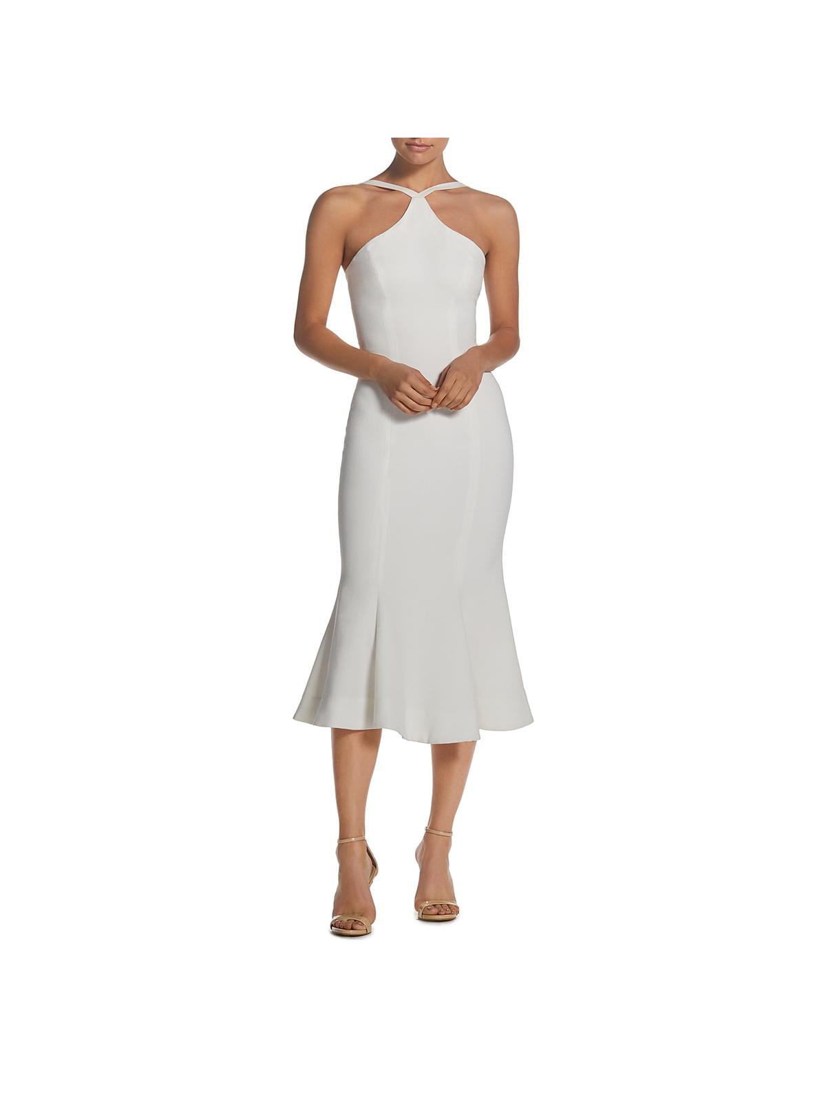 Dress The Population Womens Tessa Halter Crepe Midi Dress