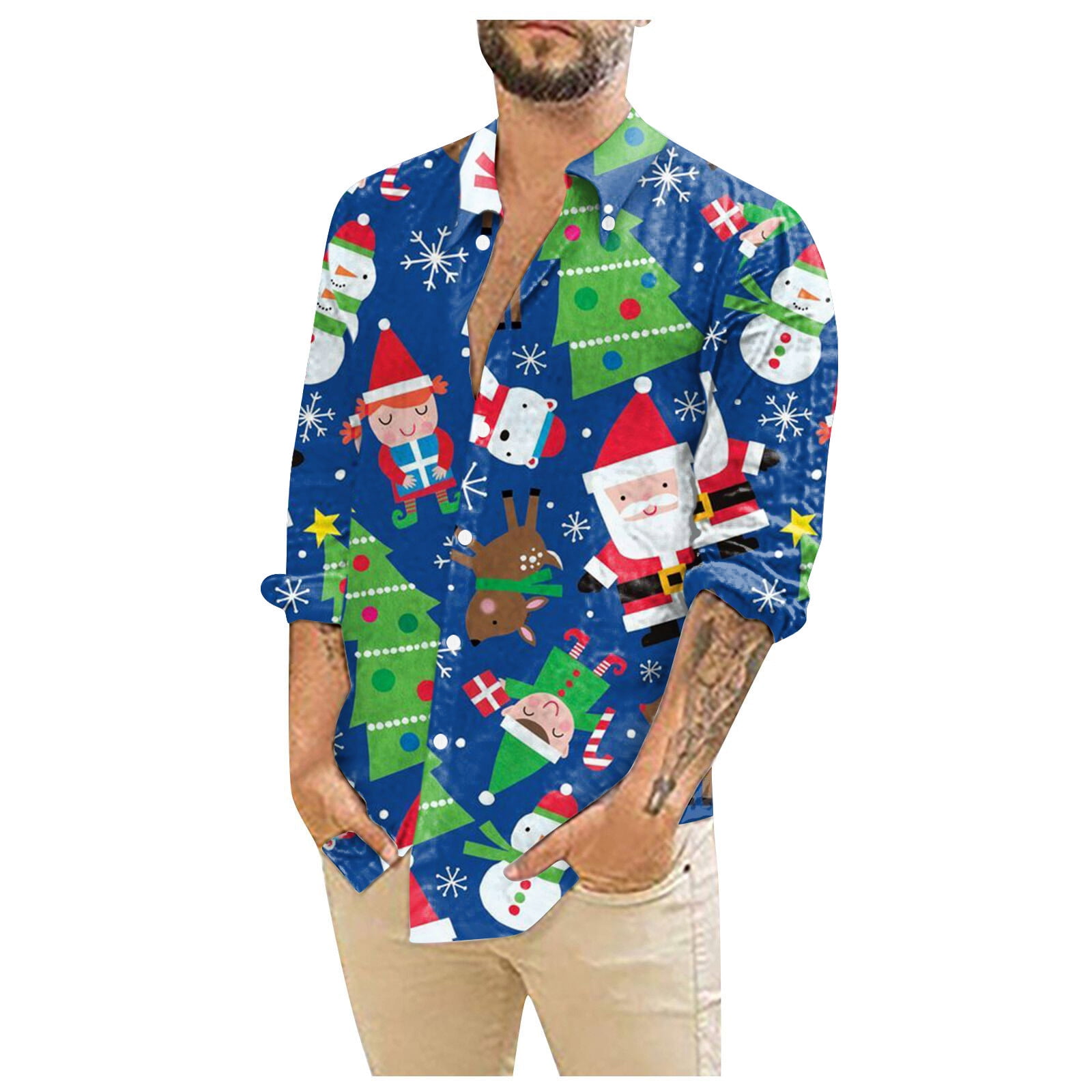 Dress To Impress This Christmas with Our Stylish and Merry Men'S Shirt! HIMIWAY ChristmasThemed