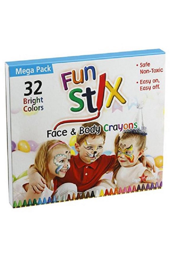 32 Vibrant Color Fun Stix Face Paint Mega Body Crayon