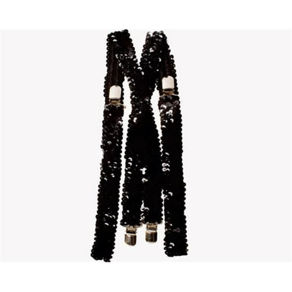Dress Up America 639 Black Squined Suspenders