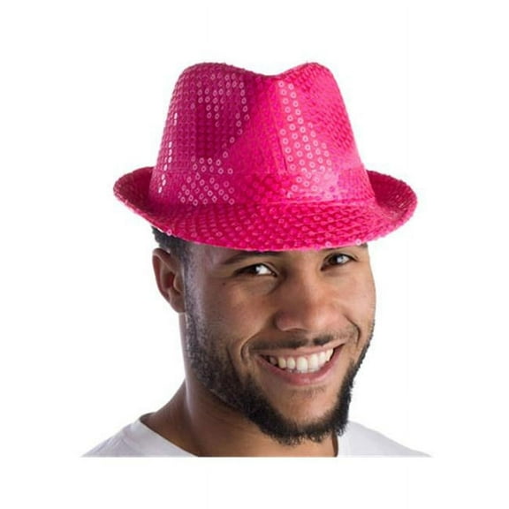 Dress Up America Pink Sequined Fedora for Adults - Great Fit for Men and Women