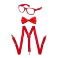 thumbnail image 1 of Dress Up America Adults Suspenders Bow Tie and Sunglasses Costume Accessory Set, (Red), 1 of 5