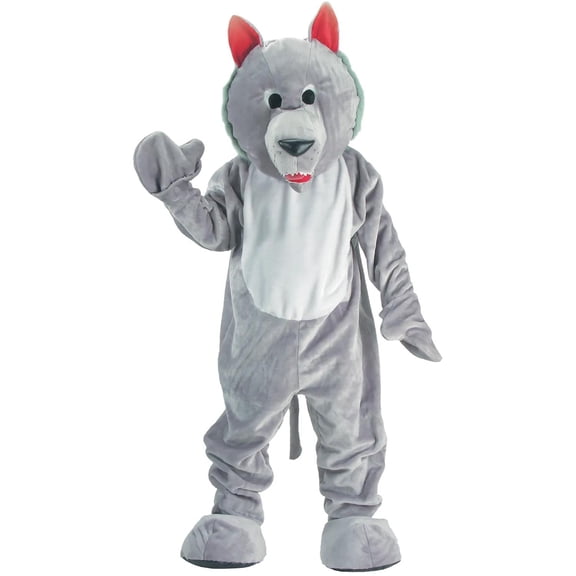 Dress Up America Adult Wolf Mascot Costume - One Size Fits Most