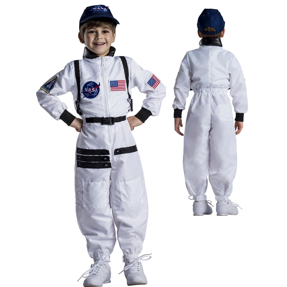 Dress Up America Astronaut Costume for Kids–NASA White Spacesuit