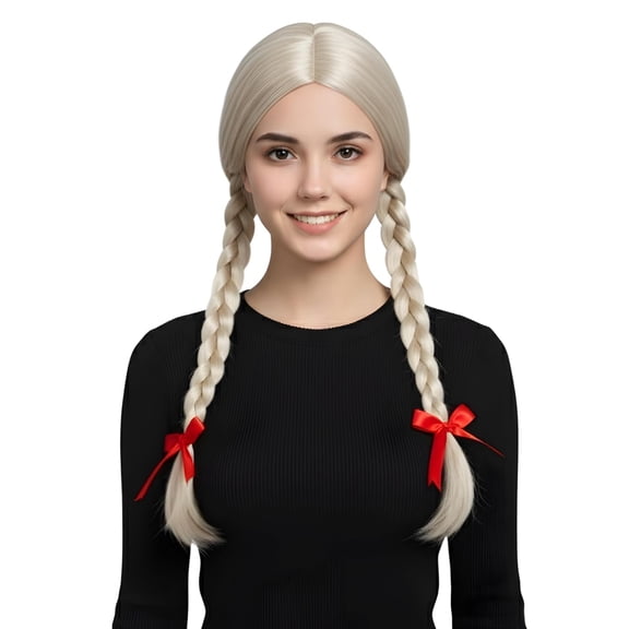 Dress Up America Blonde Pigtail Wig - Braided Wig for Woman - One Size Fits Most