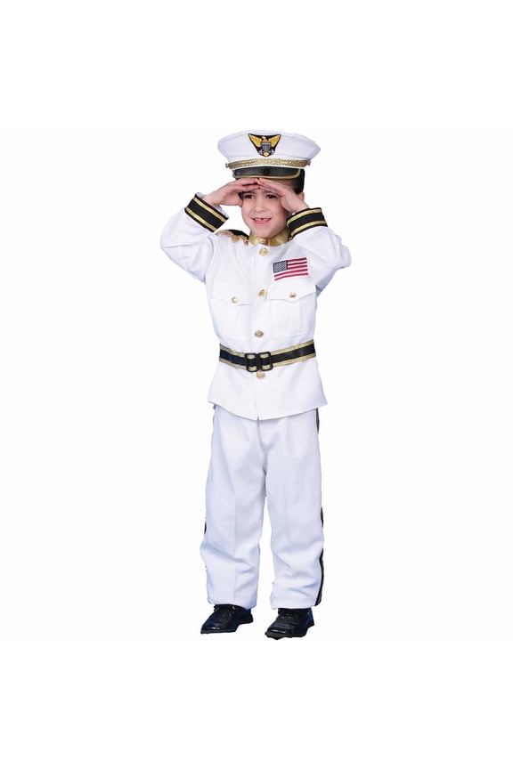 Navy Admiral Costume - White Ship Captain Uniform for kids - Boat Captain Costume Set for Boys and Girls
