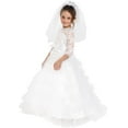 thumbnail image 1 of Dress-Up-America Bride Costume Dreamy Bridal Dress With Wedding Veil For Girls, White Medium, 1 of 3