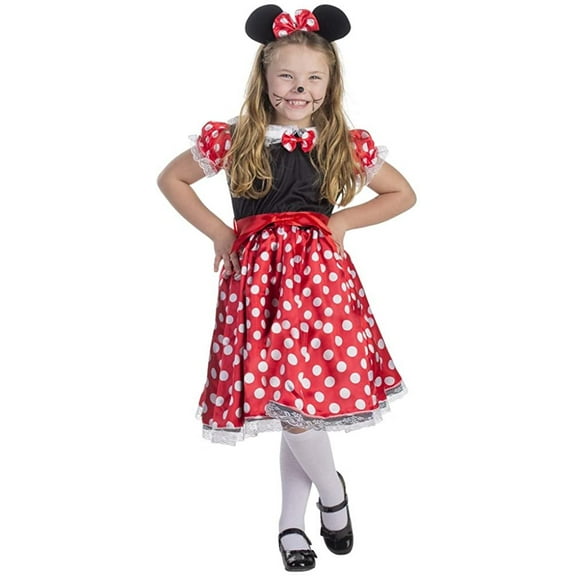 Dress Up America Charming Miss Mouse Costume- Medium - Age 8 to 10
