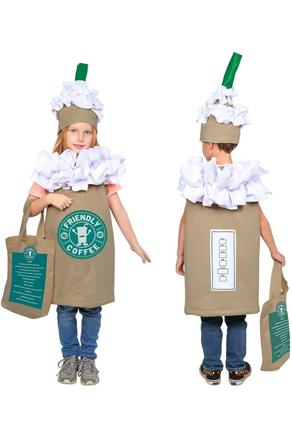 Coffee Costume for Kids - Cute Cappuccino/Frappuccino/Latte Dress-Up for Boys and Girls