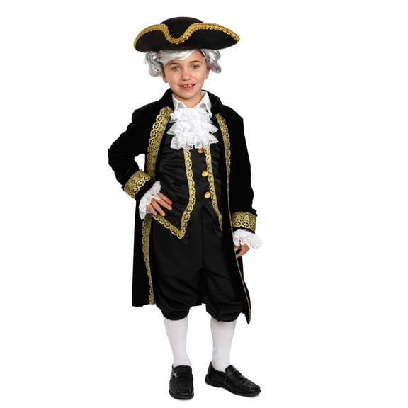 Dress Up America George Washington Costume for Boys, Kids Colonial Founding Fathers Historical Dress up Outfit, Black, Toddler 4