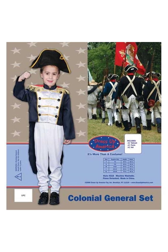 Colonial General Dress up Costume Set Small 4-6