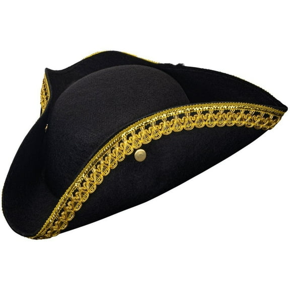 Dress Up America Colonial Hat for Kids - Historical Costume Accessory for Boys and Girls Black
