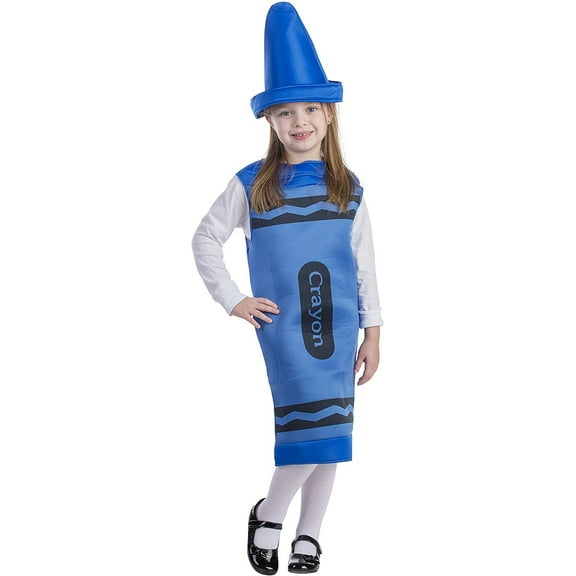 Dress-Up-America Crayon Costume For Kids - Blue Crayon Tunic For Girls And Boys