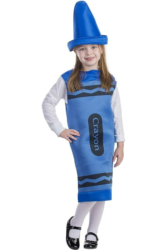 Dress-Up-America Crayon Costume For Kids - Blue Crayon Tunic For Girls And Boys