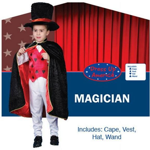 Dress Up America Deluxe Magician Dress up Costume Set Medium 8-10