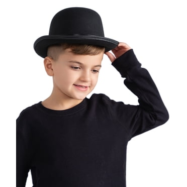 Treasure Gurus Black Felt Bowler Derby Hat Steampunk Cap Theater Pro