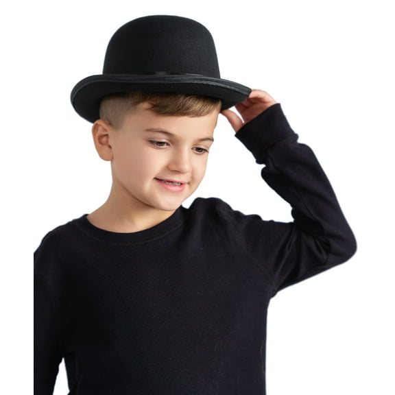 Dress-Up-America Derby Hat - Derby Bowler Hat - Black Bowler Hat Costume