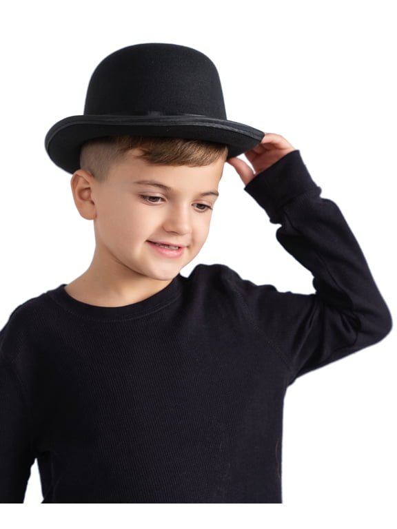 Dress-Up-America Derby Hat - Derby Bowler Hat - Black Bowler Hat Costume