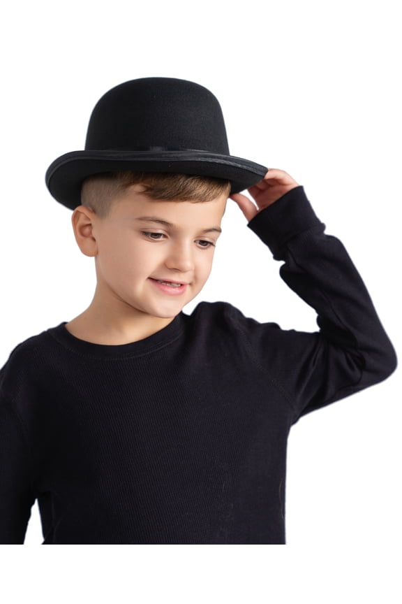 Dress-Up-America Derby Hat - Derby Bowler Hat - Black Bowler Hat Costume