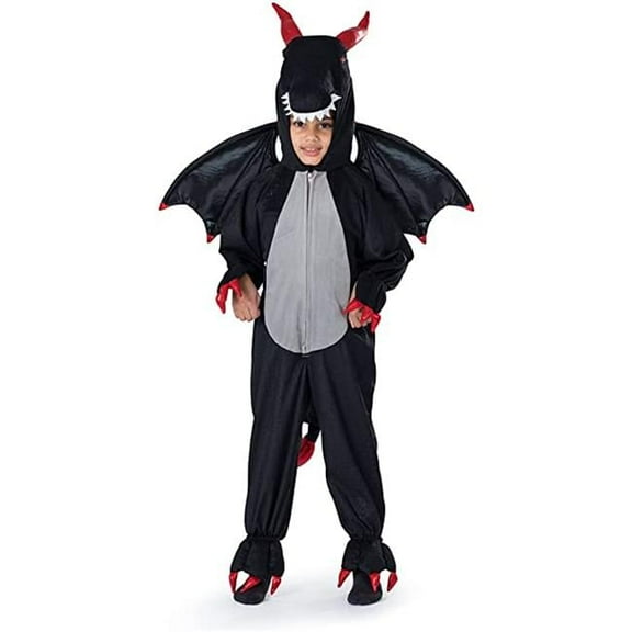 Dress-Up-America Dragon Costume for Kids - Black Dragon Dress Up Set for Girls and Boys Large