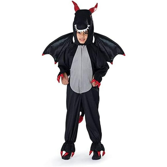 Dress-Up-America Dragon Costume for Kids - Black Dragon Dress Up Set for Girls and Boys Large