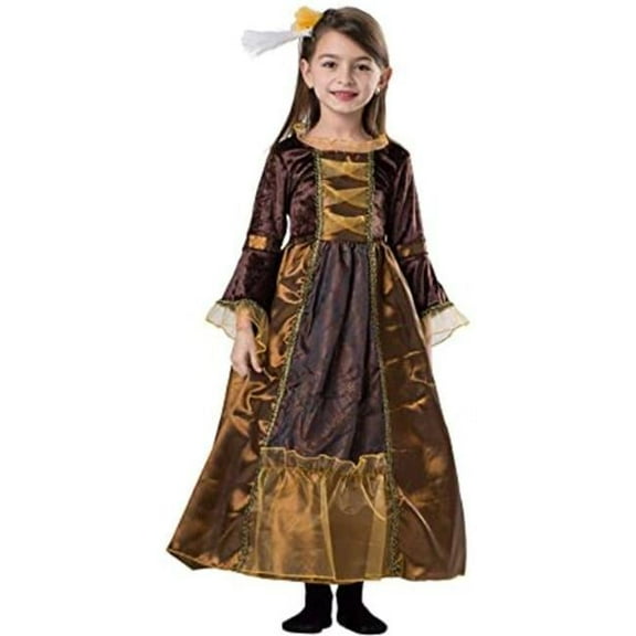 Dress-Up-America Duchess Costume for Girls - Medieval Renaissance Gown - Duchess Dress Up Includes Gown and Hair Pin - Brown