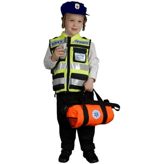 Dress Up America EMT Costume for Kids - Authentic Hatzolah Paramedic Costume for Boys and Girls - Vest and Cap Included