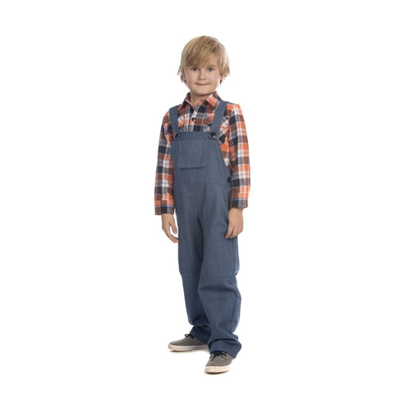 Dress Up America Farmer Costume for Kids - Farmers Overalls and Shirt for Boys and Girls - Large