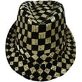 thumbnail image 1 of Dress Up America Fedora for Kids and Adults - Party Fedoras - Costume Accessory for HalloweenGold Checkered, 1 of 1