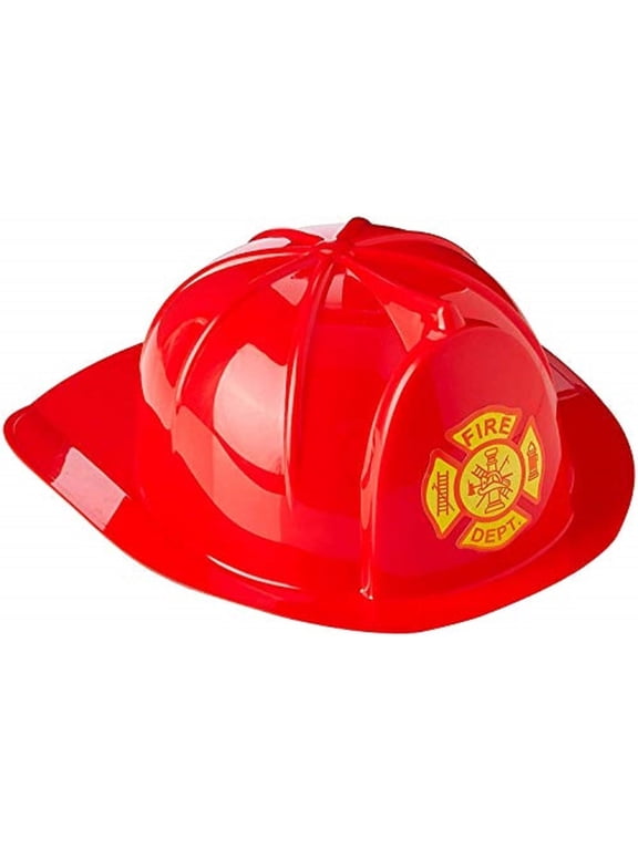Firefighter Helmet - Fireman's Hat for Adults - Firefighter Costume Accessory - One Size Fits Most - Red