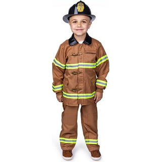 Boys Girls Firefighter Costume Fireman Uniform Kids Halloween