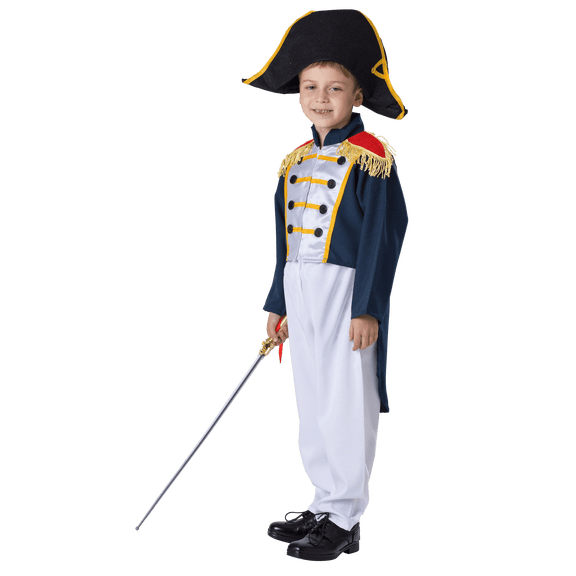 Dress Up America Boys Colonial General Costume – Napoleon, Founding Fathers & Tom Thumb Outfit Inspired Jacket, Pants & Hat, Toddler 4