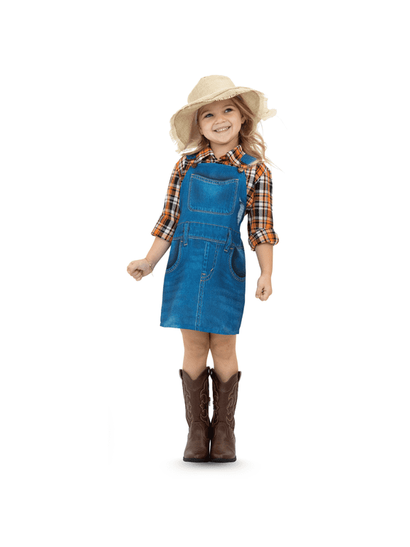 Girls Farmer Costume Set – Classic Farm Outfit for Children, Dress Up, Halloween & School Events