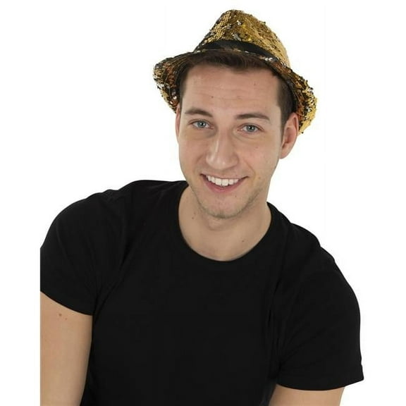 Dress Up America 1117 Reversible Sequins Hat, Gold