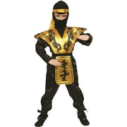 Dress Up America Gold Ninja Costume - Fierce Samurai Warrior Costume for Boys and Girls Large 11-14 38" Waist, 57" Height