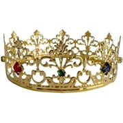 Dress Up America Gold Royal Crown for Adults- Renaissance King & Queen Costume Accessory - Headpiece for Halloween & Dress Up