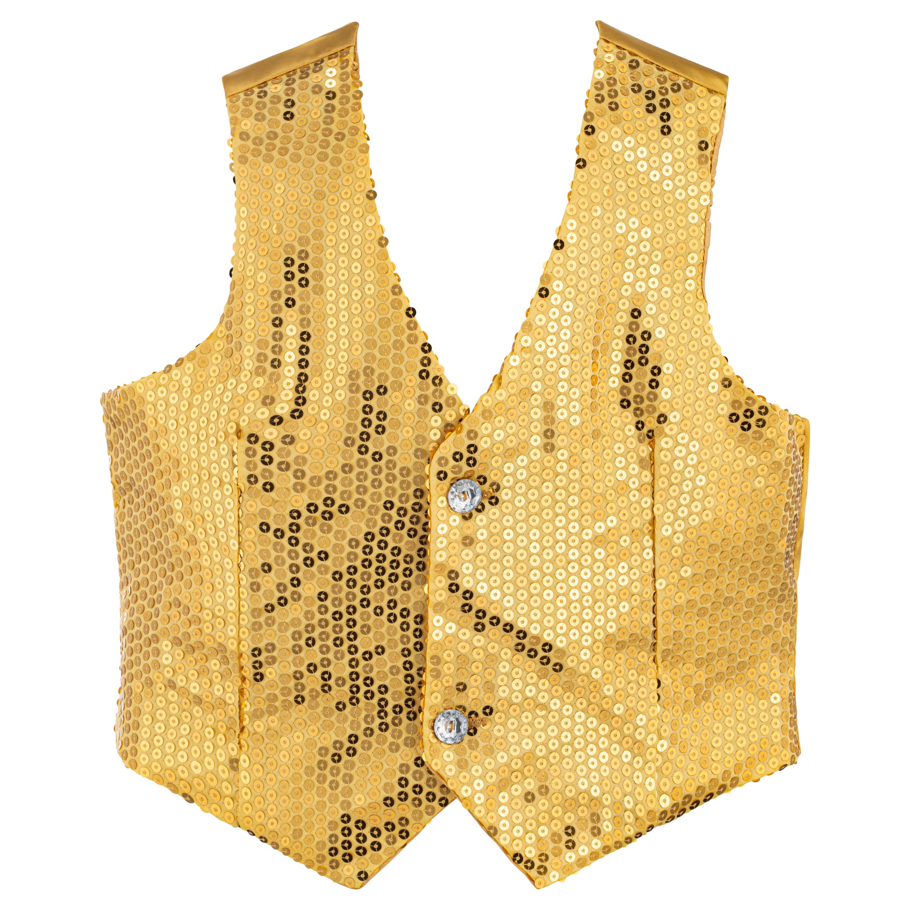 Sequin Waistcoat Adult Gold Sequin Waistcoat Adult Gold