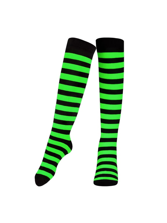 Dress-Up-America Knee High Socks Striped Socks for Kids - Costume & Everyday Wear - Green & Black